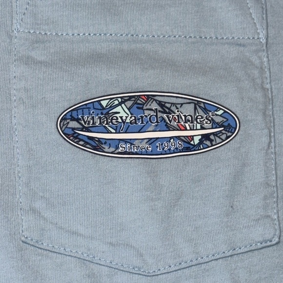 Vineyard Vines Men’s Light Blue Pocket Short Sleeve T-Shirt Size Large - Picture 9 of 12